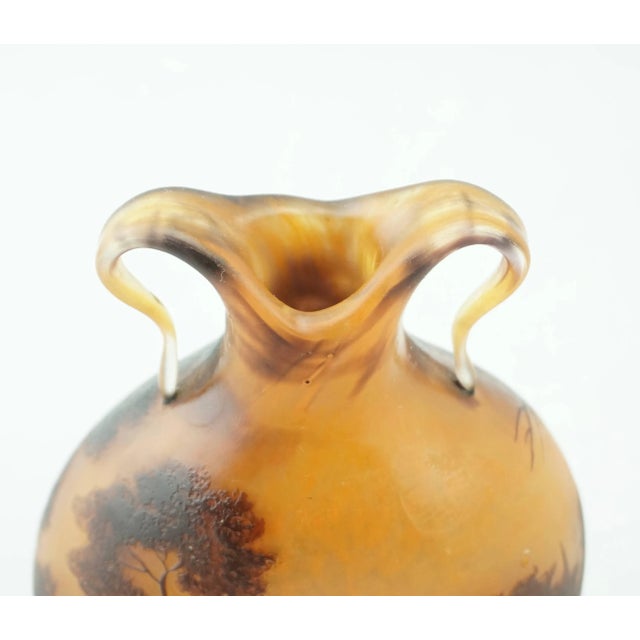 Glass Muller Freres Luneville Cameo Landscape Vase 1900 For Sale - Image 7 of 9