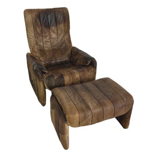De Sede Ds 50 Buffalo Leather Lounge Chair With Ottoman For Sale