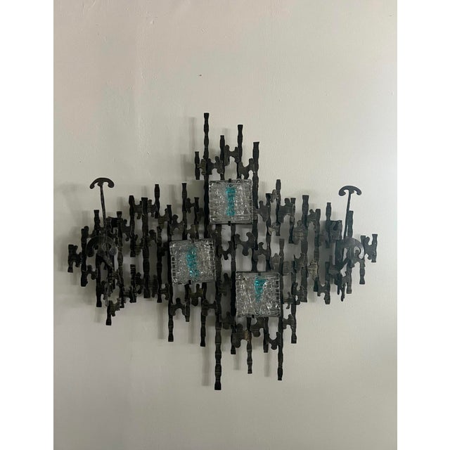 Angelo Brotto Brutalist Wall-Mounted Lamp & Coat Rack Sculpture For Sale - Image 4 of 12