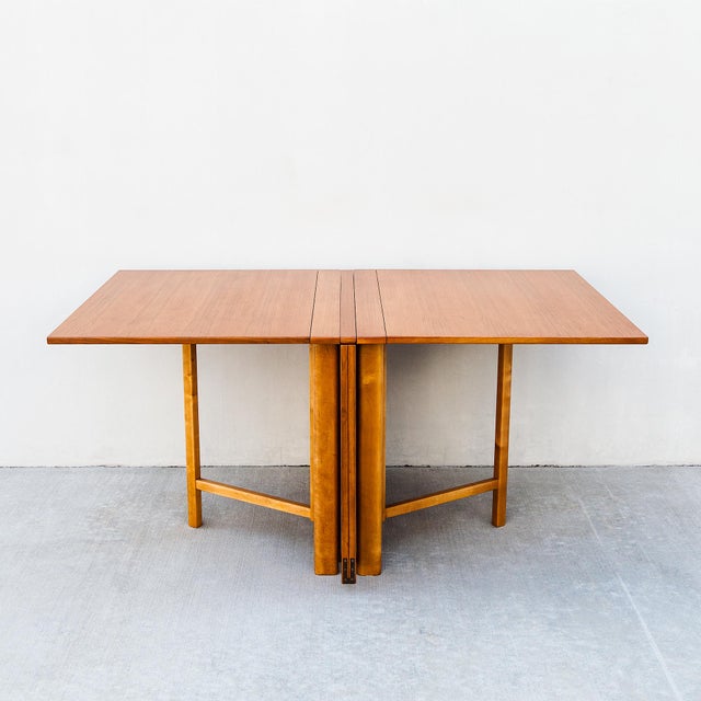 1960s Signed Bruno Mathsson "Maria" Folding Flap Teak Expandable Dining Table, 1960s For Sale - Image 5 of 18