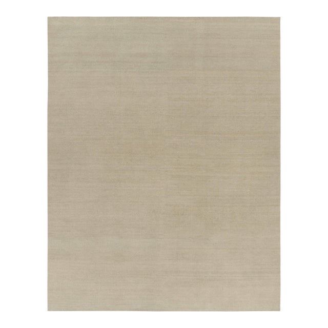Rug & Kilim’s Oversized Contemporary Textural Solid Rug in Beige Tones For Sale