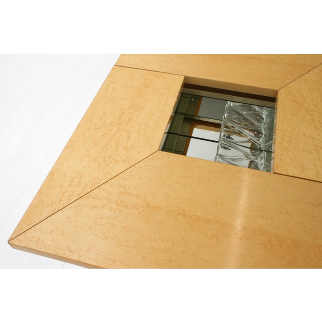 Birds Eye Maple Coffee Table with Hidden Bar by Paul Michel, 1970s For Sale - Image 11 of 12