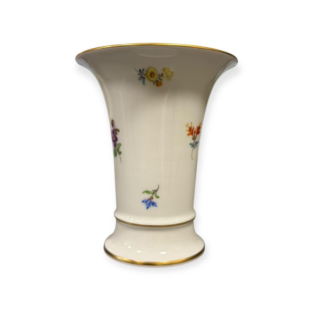 Porcelain Vase with Gilt Rim from Meissen, 1950s For Sale - Image 6 of 10