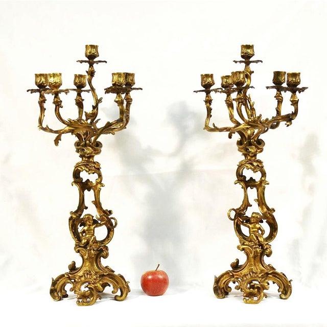 Louis XV Style Fireplace Trim in Gilded Bronze, Set of 3 For Sale - Image 3 of 18