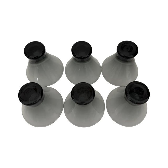 1960s Mid-Century Modern Morgantown Glass “Normandie” Smoke Gray Pitcher & Six Glasses - 7 pcs For Sale - Image 9 of 10