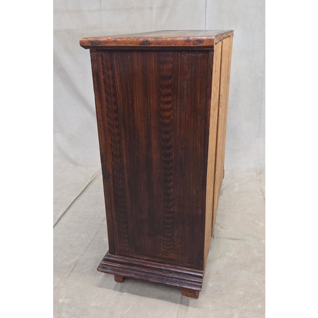 Antique Romanian Folk Painted Pine Cupboard With Drawers and a Door For Sale - Image 13 of 14