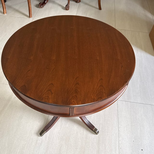 Early 18th Century Mahogony Single Drawer Drum Table For Sale - Image 4 of 6