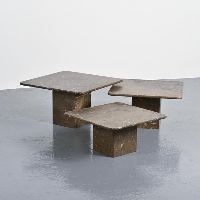 Fossile Nesting Tables, Switzerland, 1970, Set of 3 For Sale - Image 17 of 17