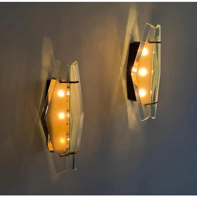 Max Ingrand Rare Pair of Model 1937 Wall Lights by Max Ingrand for Fontana Arte, Italy, 1958 For Sale - Image 4 of 10