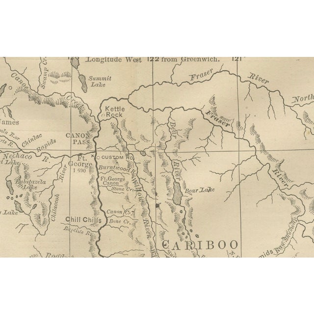 Paper Antique Map of British Columbia, 1888 For Sale - Image 7 of 12