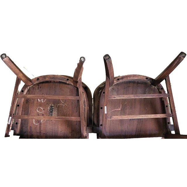 Antique Wooden Jury Chairs Utah State Legislature - Set of 2 Tagged & Numbered For Sale - Image 9 of 12