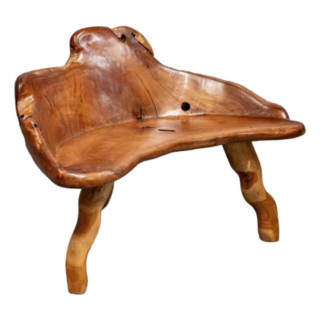 Reclaimed Teak Root Bench From Indonesia For Sale