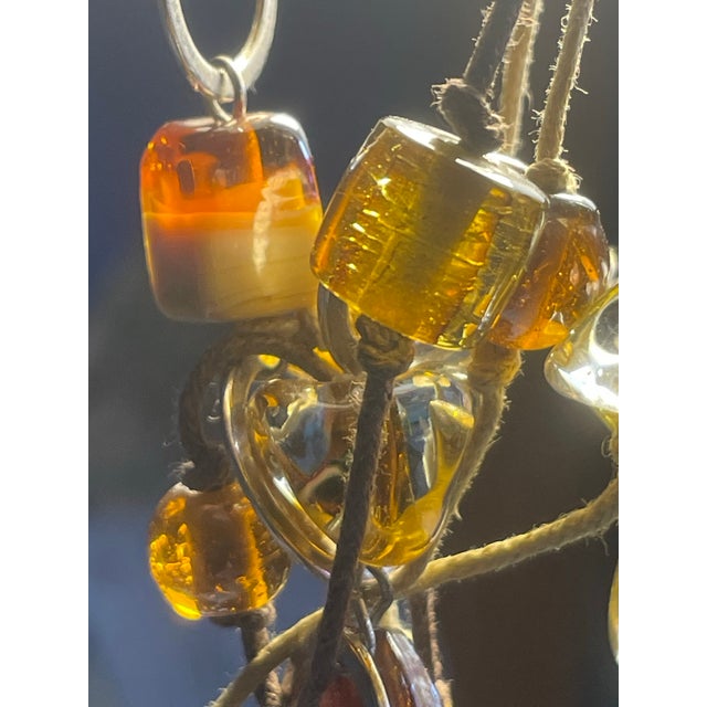 Amber Early MCM Jewelry Bohemia Glass Lampwork, Early Mold Amber Glass and Sommerso Foil Glass. For Sale - Image 8 of 8