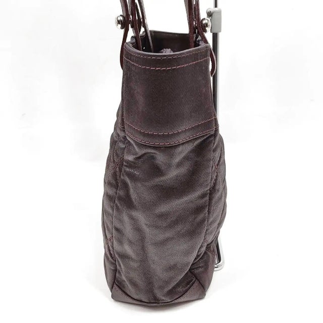 Chanel 2006 Vintage Chanel Dark Chocolate Brown Coated Canvas Tote Bag For Sale - Image 4 of 18