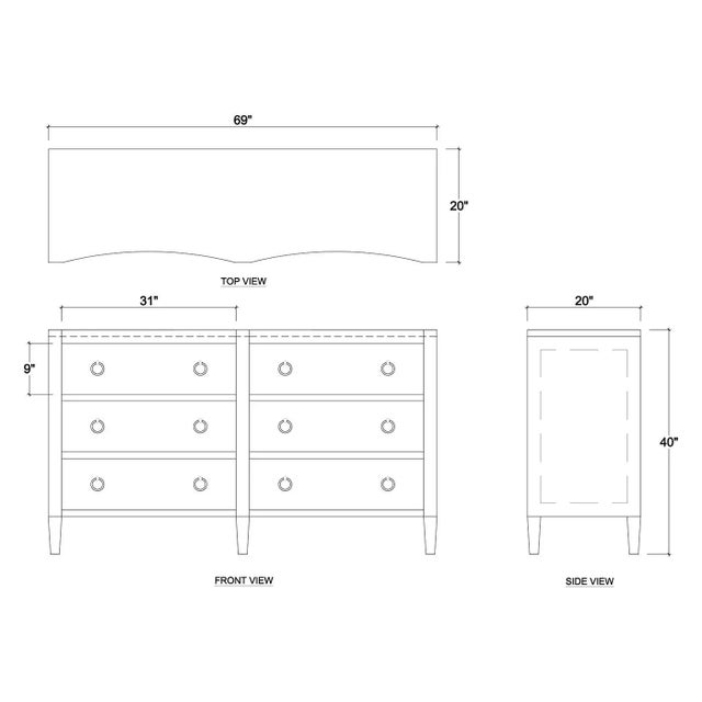 Wood Pale Blue Linen Wrapped Modern Dresser For Sale - Image 7 of 7