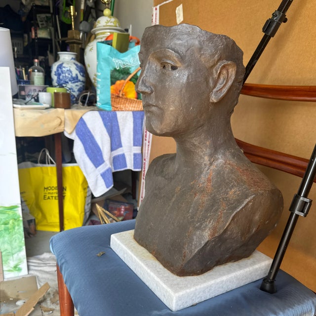 I discovered this incredible bronze bust with thick carrara marble base at one of my favorite Round Top, TX locations-...