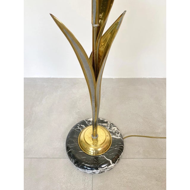 Brass & Marble Floor Lamp by Isabelle & Richard Faure, France, 1970s For Sale - Image 4 of 12