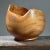 Organic Modern Hand Turned Elm Burl Bowl, Signed. Being that wood is burl, chatoyance is present throughout the bowl....