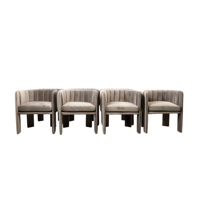 Contemporary Set of 6 Olivia Gray Dining Chairs For Sale - Image 3 of 12