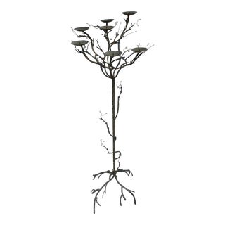 Vintage Iron Branch Floor Candelabra For Sale