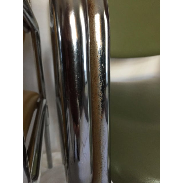 1970s Vintage Modern Global Upholstery Company, Ltd. Tubular Chrome Occasional Arm Chairs- Set of 2 For Sale In San Francisco - Image 6 of 12