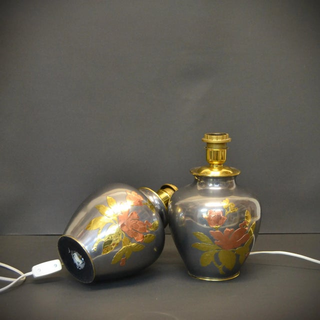 Vintage Metal Table Lamps, 1970s, Set of 2 For Sale - Image 4 of 9