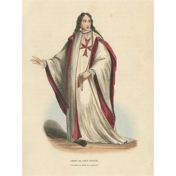Abbé Tiron, Knight of the Order of Saint Stephen, Hungarian Order of Chivalry, 1845, Print For Sale