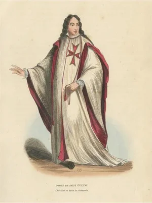 Abbé Tiron, Knight of the Order of Saint Stephen, Hungarian Order of Chivalry, 1845, Print