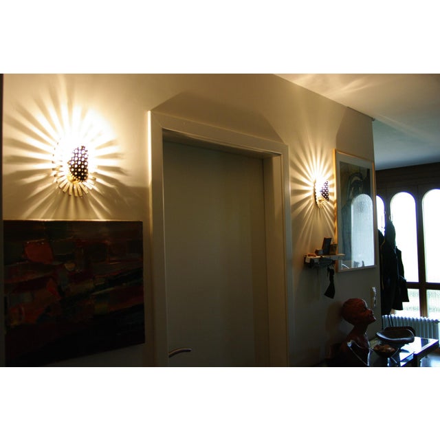 Crystal Sun Wall Lights, Austria, 1950, Set of 2 For Sale - Image 6 of 9