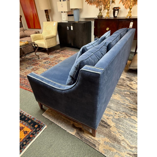 Nathan Anthony Bespoke Slope Arm Sofa, Navy For Sale - Image 13 of 14
