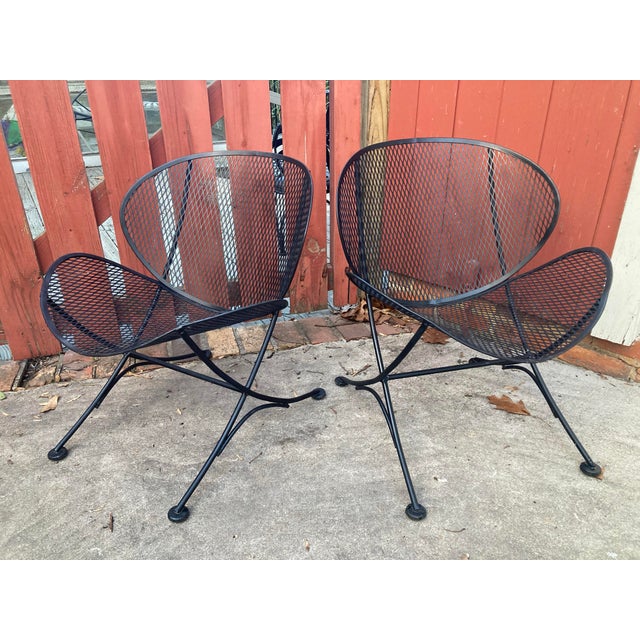 maurizio tempestini for salterini pair of clamshell lounge chairs… also known as orange slice chairs… sandblasted and...