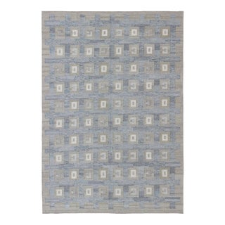 Large Modern Scandinavian/ Swedish Geometric Design Rug in Squares by Keivan Woven Arts For Sale