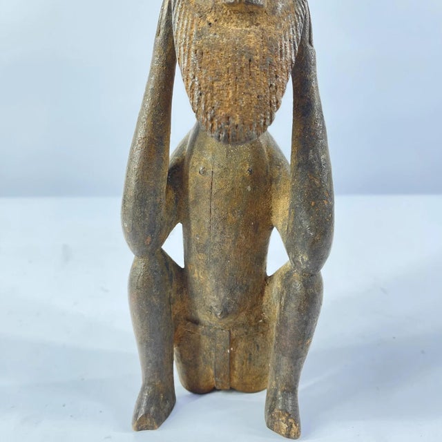 Early 20th Century Early 20th Century Dogon Sitting Miniature Figure Mali For Sale - Image 5 of 7