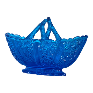 Fenton Blue Daisy & Button Colonial 4 Inch Basket