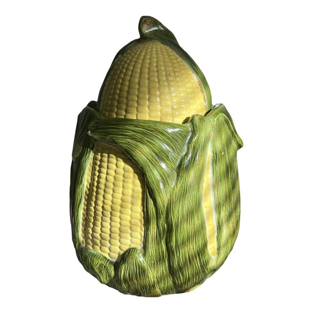 Vintage 1990s Ceramic Corn Cookie Jar For Sale