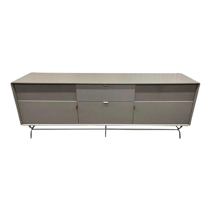 Dang" by Blu Dot 2 Door 2 Drawer Grey Media Stand Console Credenza Cabinet  | Chairish