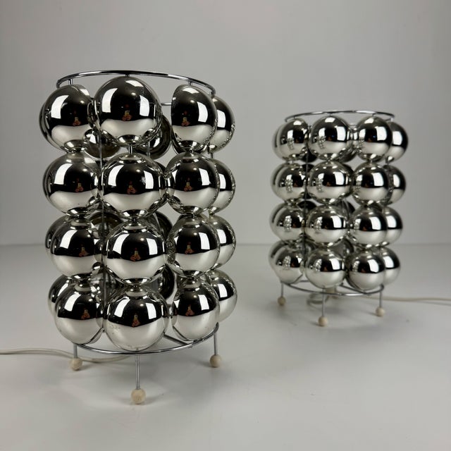 Chrome Bubbles Model 62455 Table Lamps, Set of 2 For Sale - Image 6 of 7