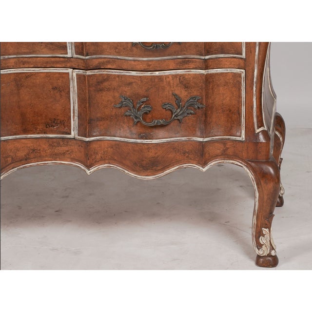 The Rothschild Collection Late 20th Century Judson Rothschild Style “Anastasia Collection” Italian Rococo Louis XV Bombe Walnut Triple Dresser Credenza For Sale - Image 4 of 9