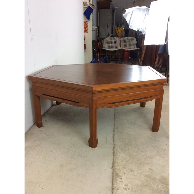 Mid Century Modern Solid Teak Tea Table With Four Stools For Sale - Image 9 of 12