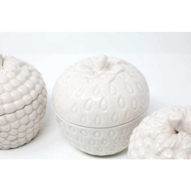 Ceramic Strawberry and Grapes Jars - Set of 4 For Sale - Image 4 of 13