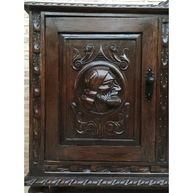 19th century Spanish Renaissance buffet was sculpted from dense, old-growth oak with glorious full relief depictions. Set...