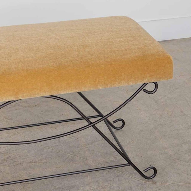 Panoplie Iron Loop Bench, Camel Mohair For Sale - Image 11 of 12