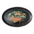 Vintage Hand-Painted Oval Metal Tray With Two Birds and Juniper Berries For Sale