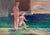 Alessio Paternesi, At the Beach, 1990s, Oil on Wood For Sale
