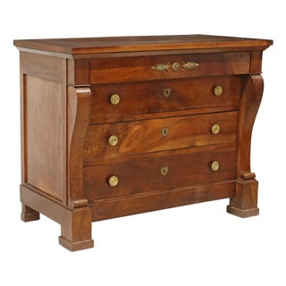 Mid 19th Century French Empire Walnut Commode For Sale