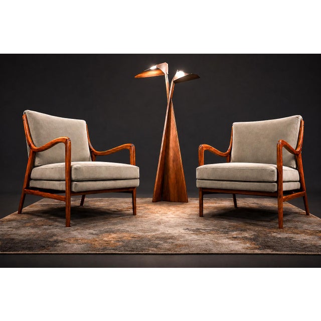 Pair of Sculptural Armchairs by Giuseppe Scapinelli in Caviúna Wood & Mohair, Brazil, 1950s For Sale - Image 14 of 18