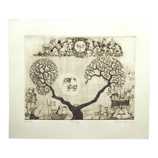 1980s "Envy" Contemporary Surrealist Style Print by Charles Bragg For Sale