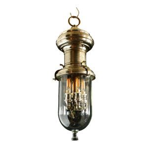 19th Century Gas Pendant With Pyrex Cloche