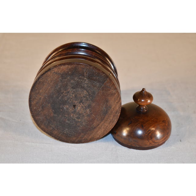 19th Century Treen Mahogany Lidded Box For Sale - Image 9 of 9