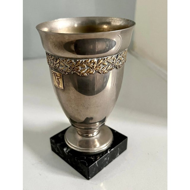Stone Mid 20th Century French Marble Base Trophy Style Cup For Sale - Image 7 of 12
